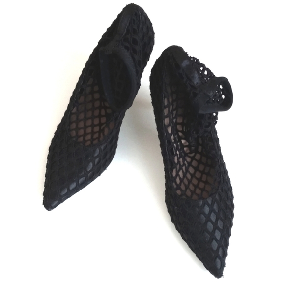 Gorgeous Zara Black Fishnet and Satin Trim Kitten Ankle Heel Boots 7.5 (38) - Picture 14 of 16